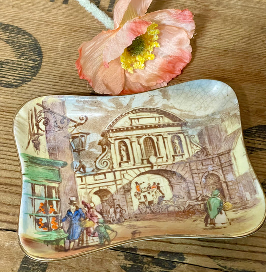 Royal Winton “Old London” Square Dish – Hand-Painted Grimwades England (c.1930s–40s)