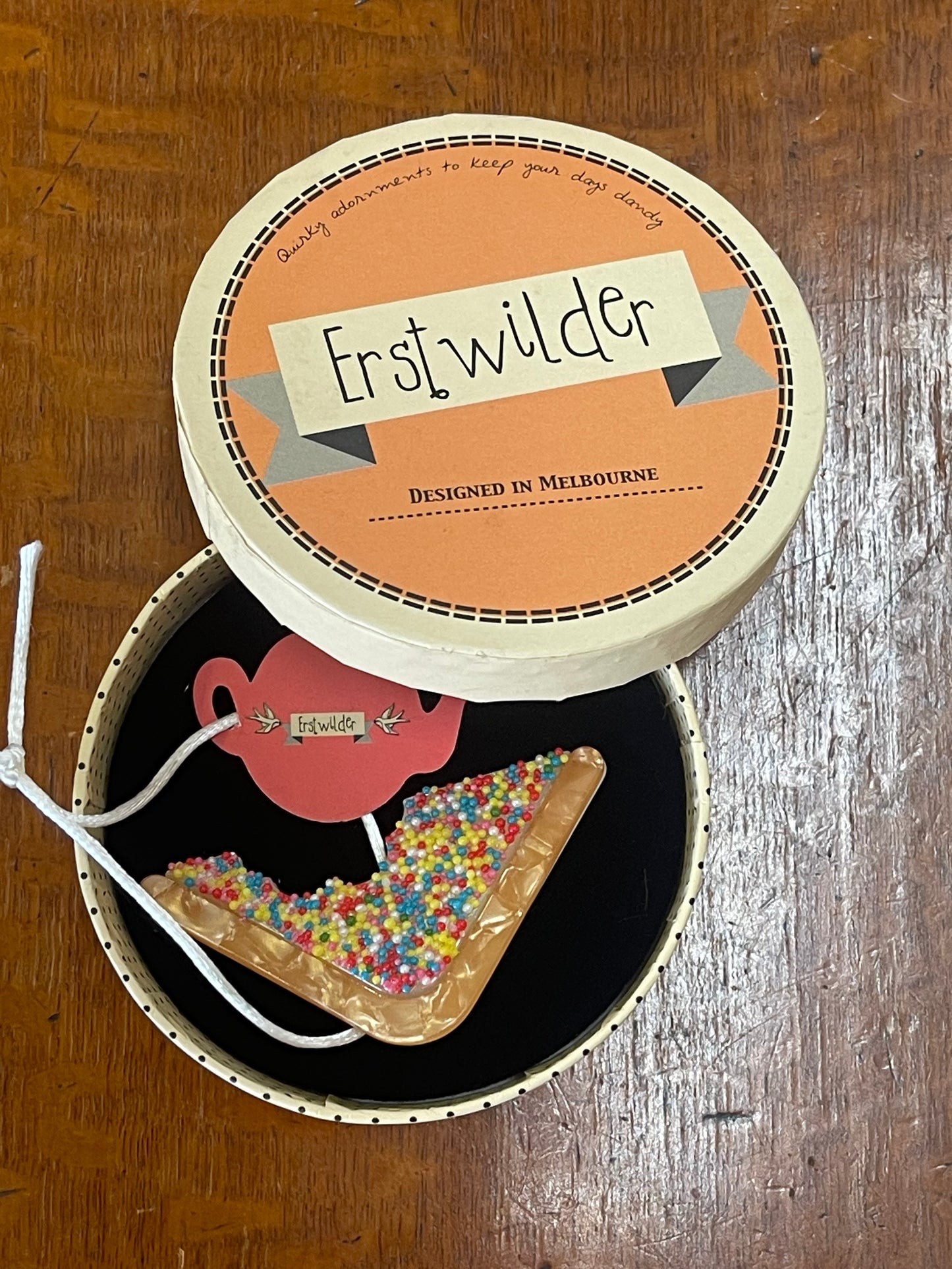 Fairy Bread Brooch by Erstwilder and Carmen Hui (2018)