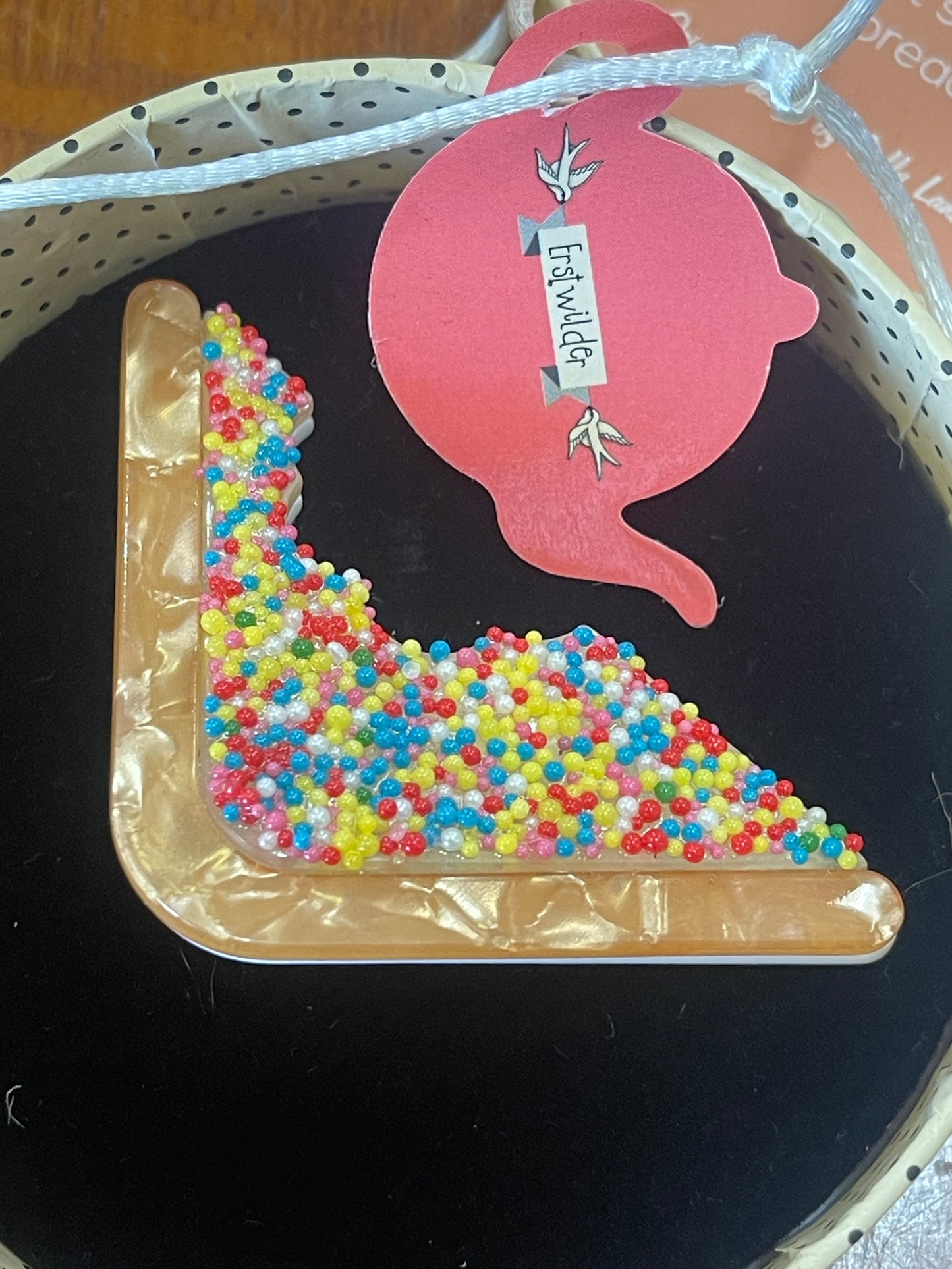 Fairy Bread Brooch by Erstwilder and Carmen Hui (2018)