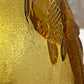 Vintage Amber Glass Plate with Koi Fish Relief – 23 cm