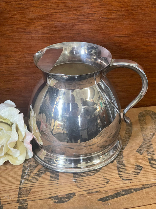 Large 1.2L Vintage Ice Water Jug Pitcher Crusader Silver Plate Juice Cocktails