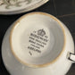 Four Adelphi CUP/SAUCER Trios Quality BONE CHINA Green/White Ridgeway Potteries-England