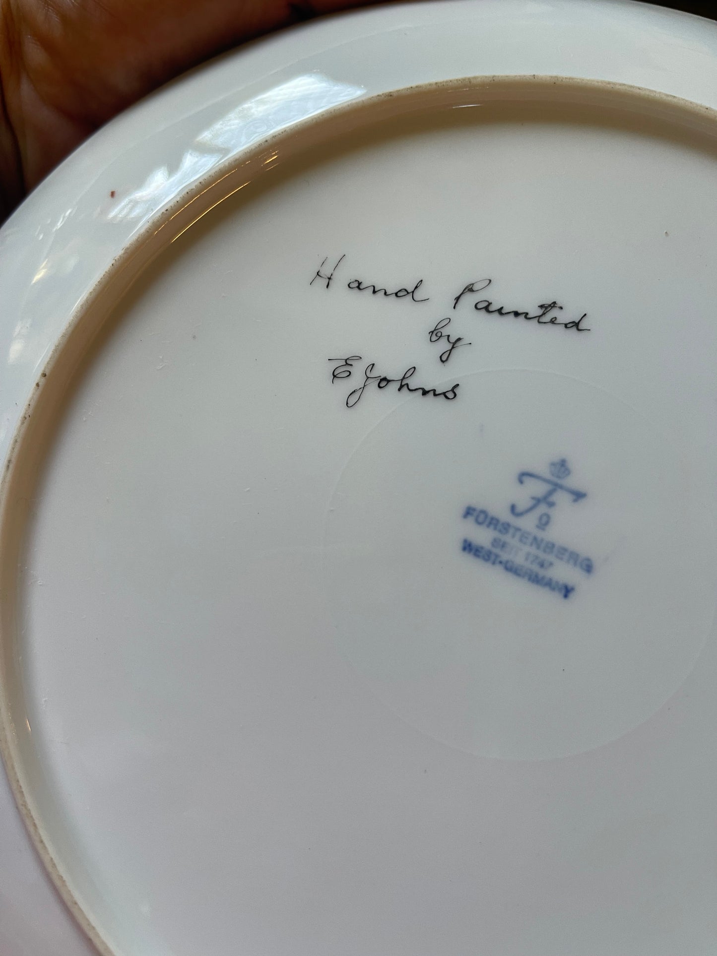 Hand-Painted Winter Scene Plate – Fürstenberg Porcelain, West Germany (c. 1960s–70s)