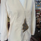 Handmade Vintage 90s does 40s Two piece cream wool skirt suit Size 10-12