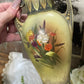 Antique Art Nouveau Hand-Painted Iris Vase with Twin Handles – c.1900s
