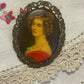 Vintage Portrait Cameo Brooch – Ornate Filigree Frame