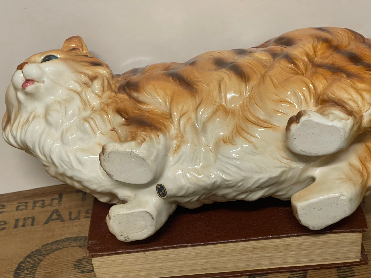 Vintage Ceramic Ginger Cat Figurine – 33 cm Long