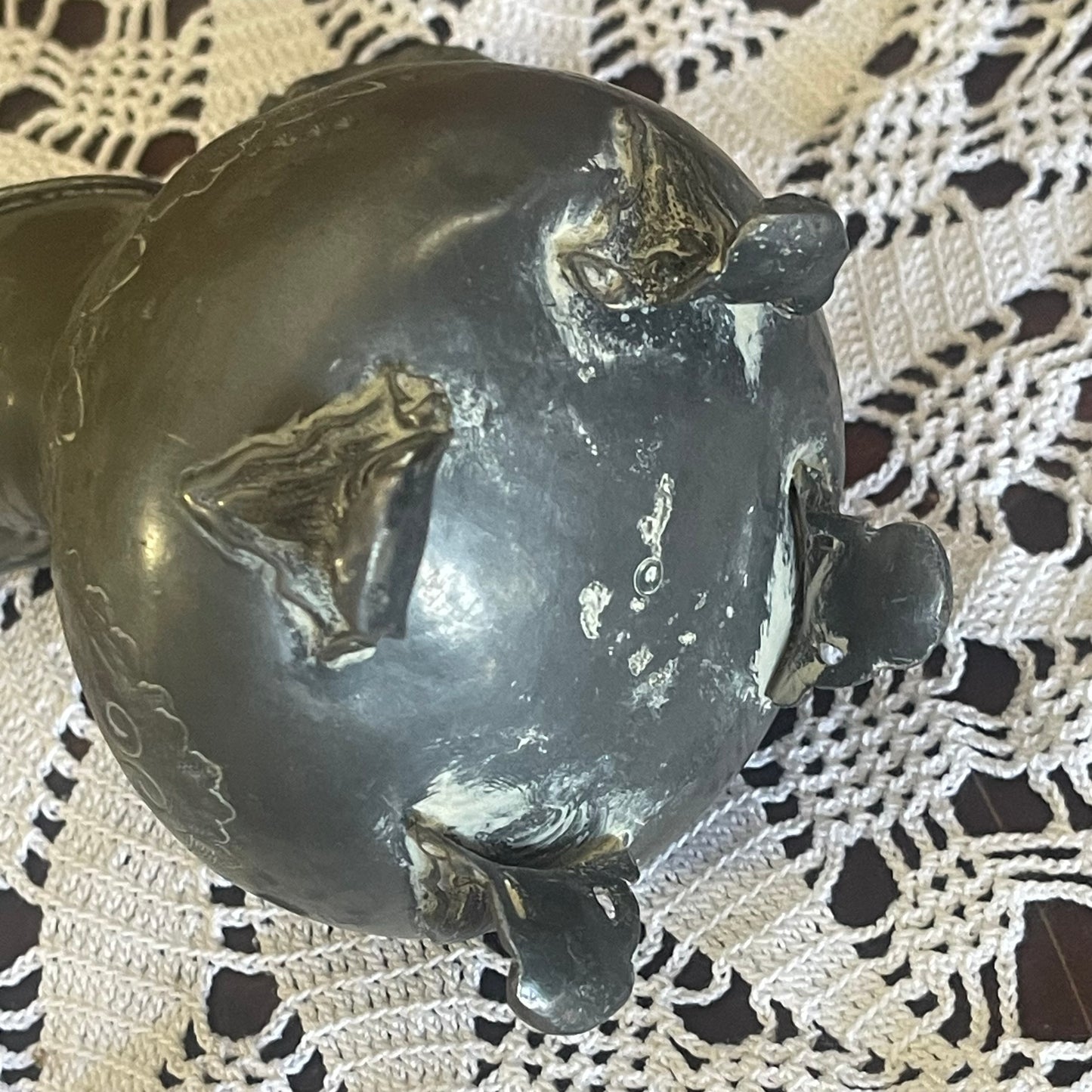 Victorian Pewter Cream Jug – Engraved Floral, c.1890