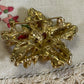 Vintage Textured Gold-Tone Floral Brooch – 5 cm