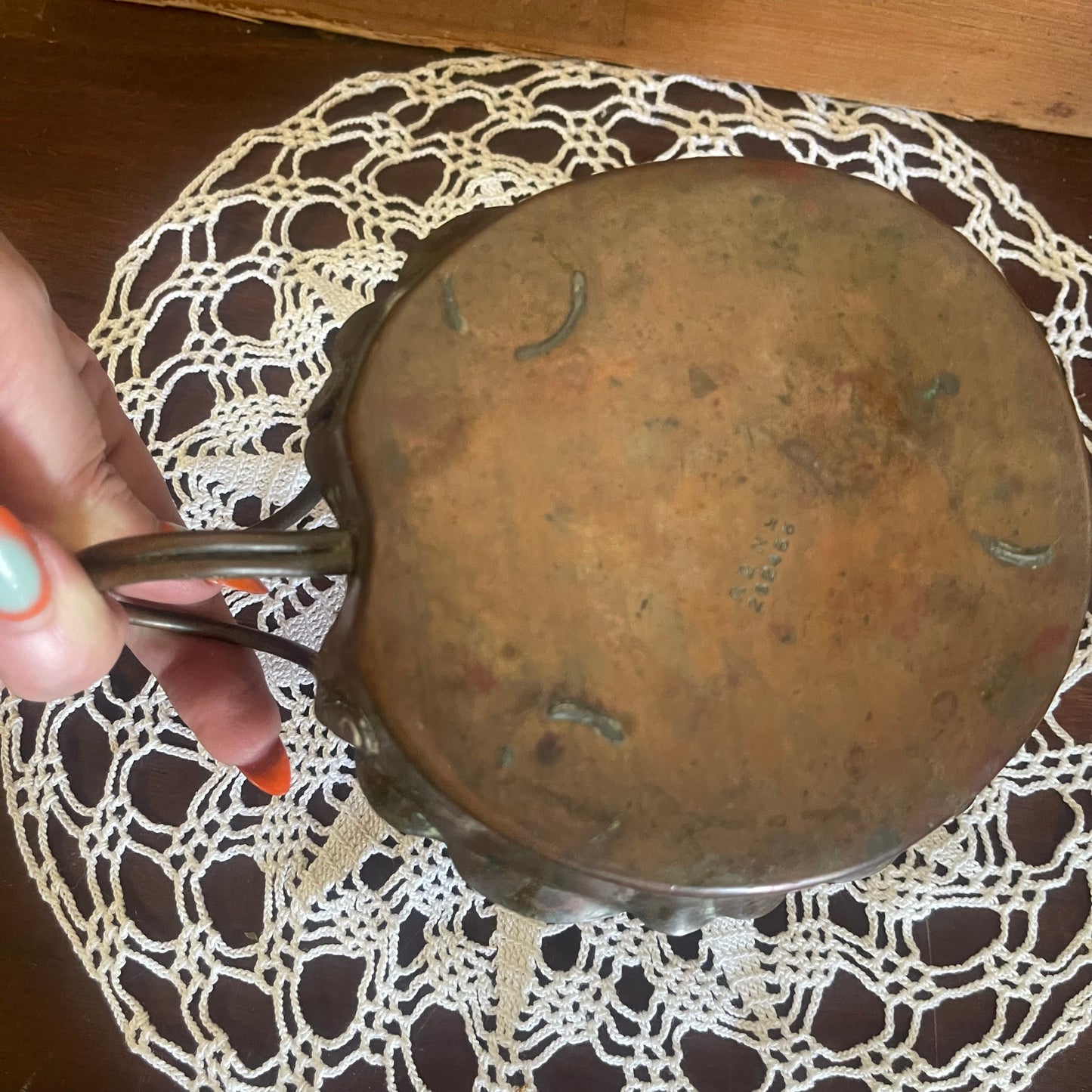 Antique Copper Chamberstick with Handle – Early 1800s