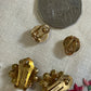Two Pair of Vintage Clip-On Earrings – Gold-Tone Flower & Classic Dome Style (Relier)