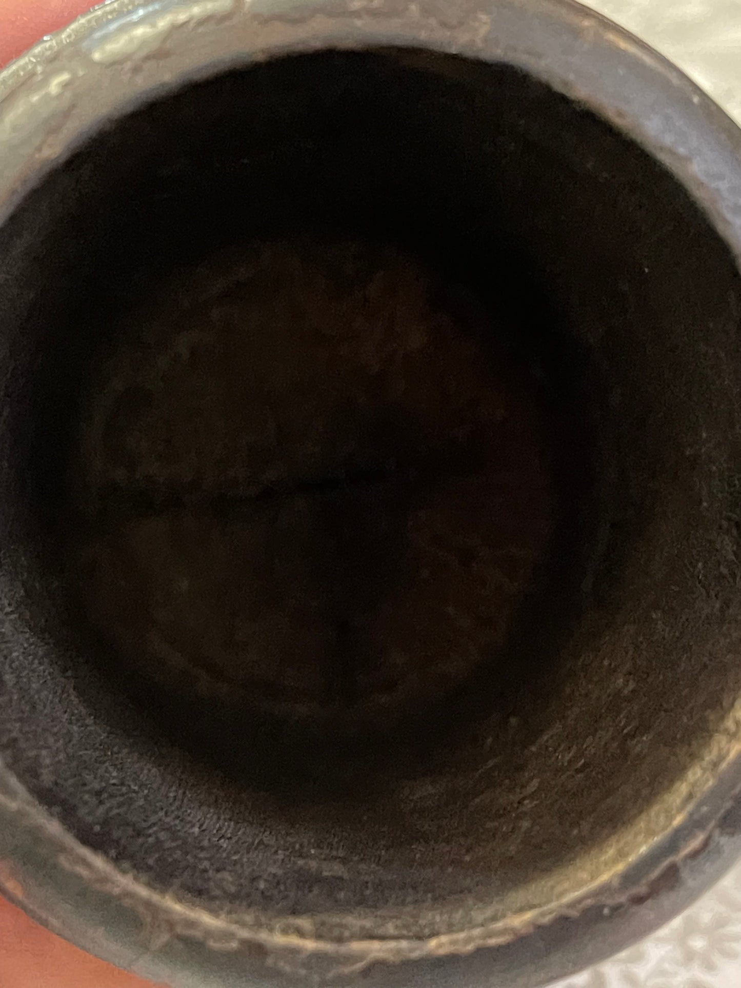 1930s Pokerwork Wooden Vase – Handcrafted Floral Design