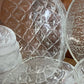 Vintage Italian glass B and B Fruit Salad Bowls, large bowl with six small bowls, Pineapple design