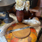 1935 Pokerwork Bread Board with Removable Cutting Surface – Hand Decorated