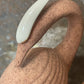 Vintage 1980s Deco Revival Ceramic Crane Pair – Pink Speckled