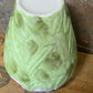 Vintage Hand-Painted Green Leaf and Floral Vase