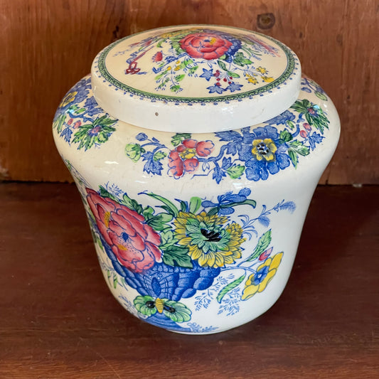Vintage Fortnum & Mason Floral Tea Caddy with Lid – Made in England