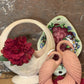 Vintage 1980s Deco Revival Ceramic Crane Pair – Pink Speckled
