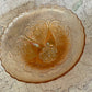 Vintage Marigold Carnival Glass Pedestal Bowl – Heart & Flower Pattern