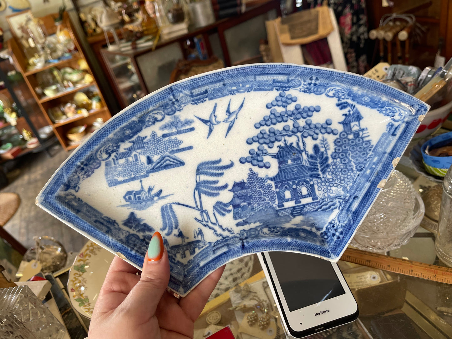 Early Spode Blue & White Dish — Staffordshire, England (c.1840s)