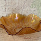 Antique Marigold Carnival Glass Bowl – Daisy & Leaf Pattern