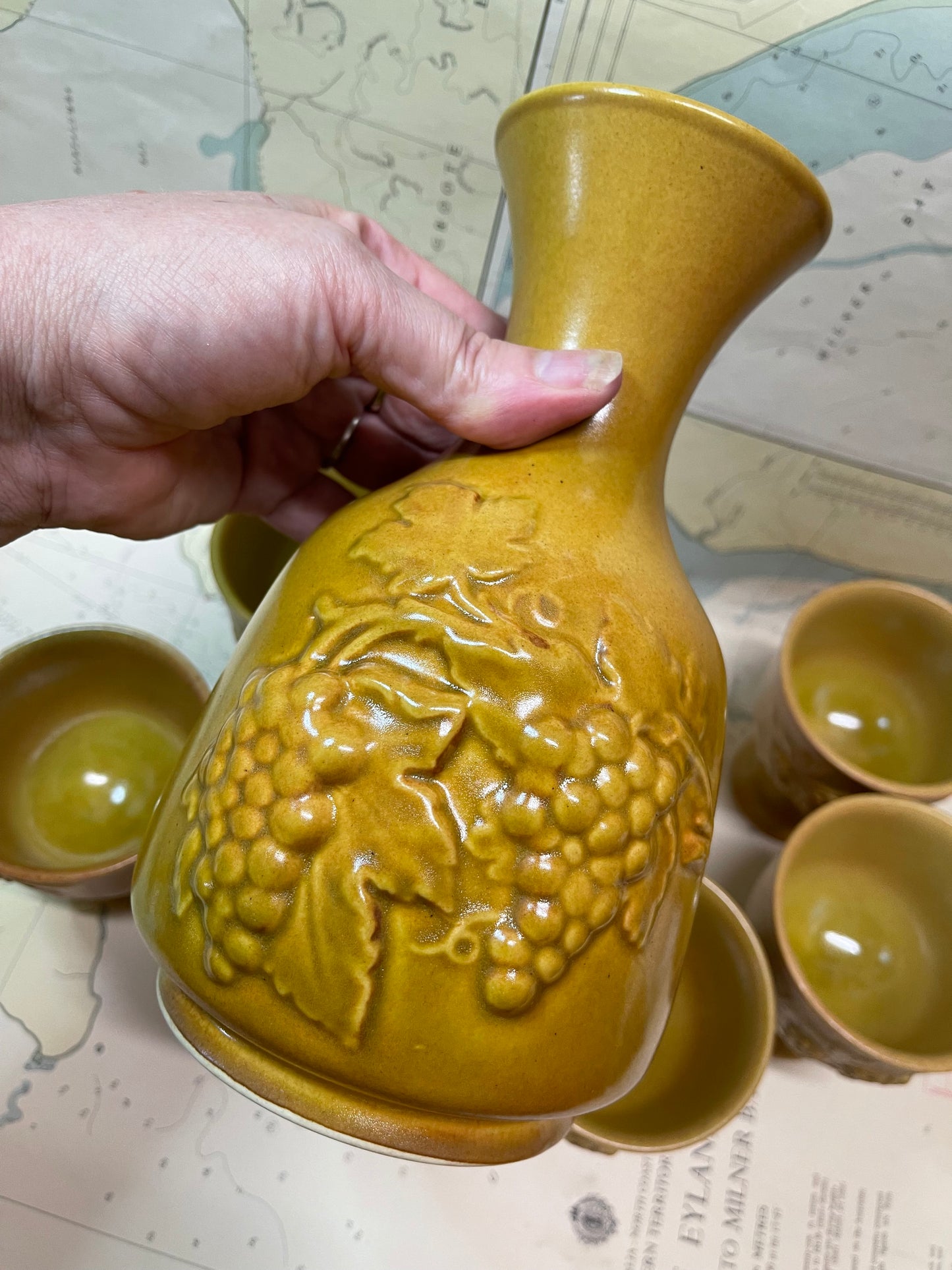 Neferitti Stoneware by Diana Wine Set – Carafe & 6 Goblets