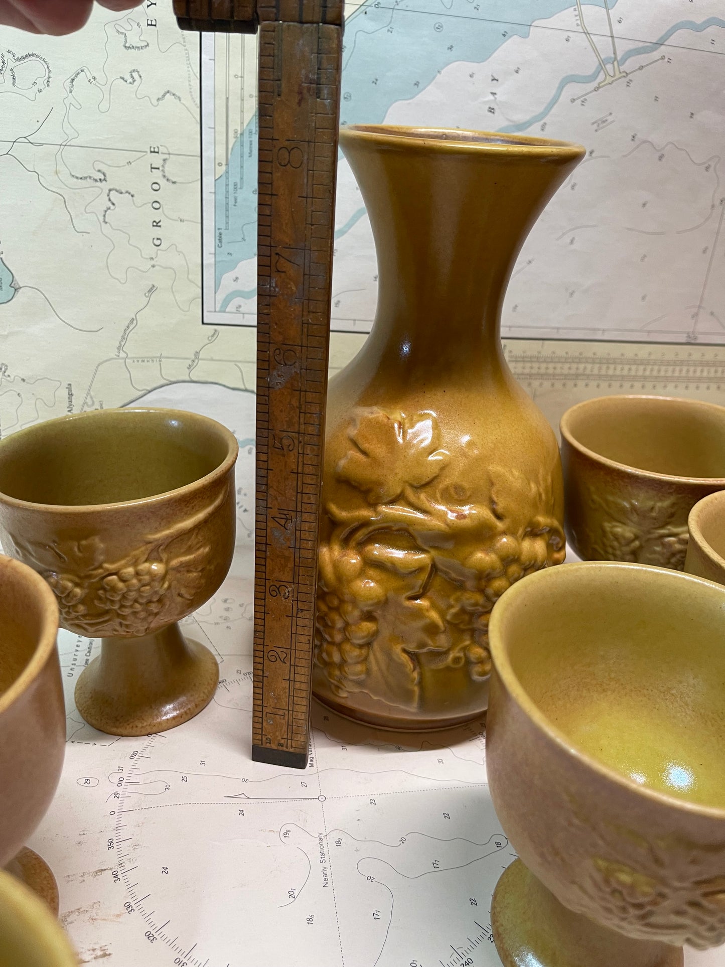 Neferitti Stoneware by Diana Wine Set – Carafe & 6 Goblets