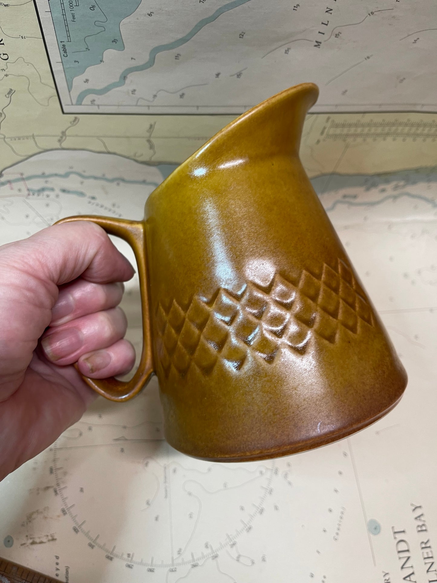 Vintage Diana Pottery Jug – “Nefertiti” Stoneware