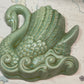 Large Vintage Swan Wall Pocket Planter - Art Deco Revival / Mid-Century Ceramic Wall Vase – c.1960s–70s