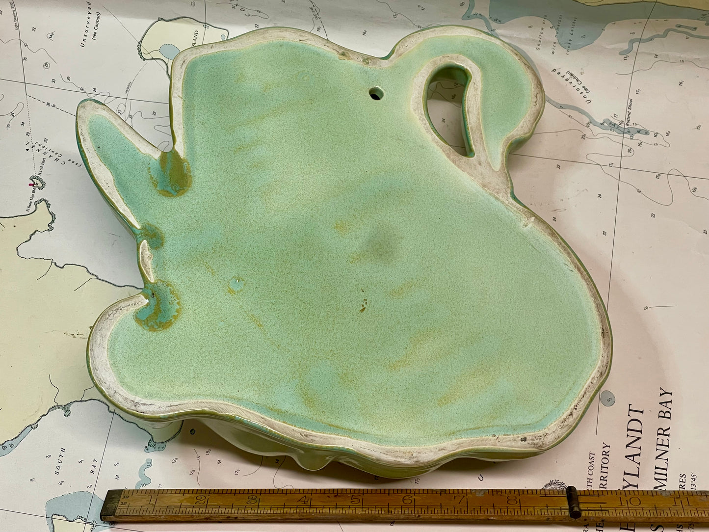 Large Vintage Swan Wall Pocket Planter - Art Deco Revival / Mid-Century Ceramic Wall Vase – c.1960s–70s