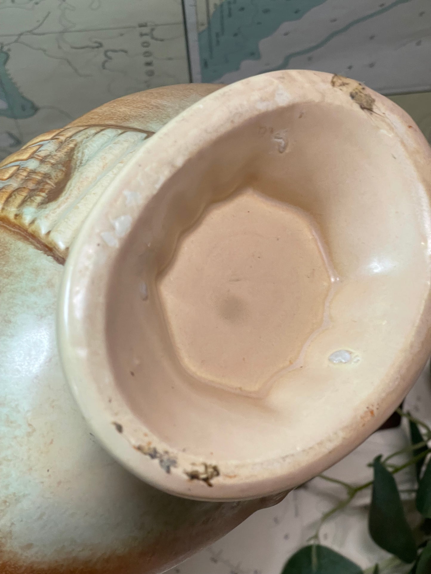 Vintage Australian Pottery Basket Vase / Console Bowl c.1950s–60s