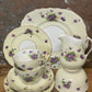 Melba Bone China Violet Teaset – Two Trios (c.1940s–50s)