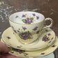 Melba Bone China Violet Teaset – Two Trios (c.1940s–50s)