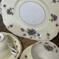 Melba Bone China Violet Teaset – Two Trios (c.1940s–50s)