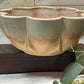 Large Australian Mid-Century Scalloped Ceramic Pottery Console Bowl / Planter