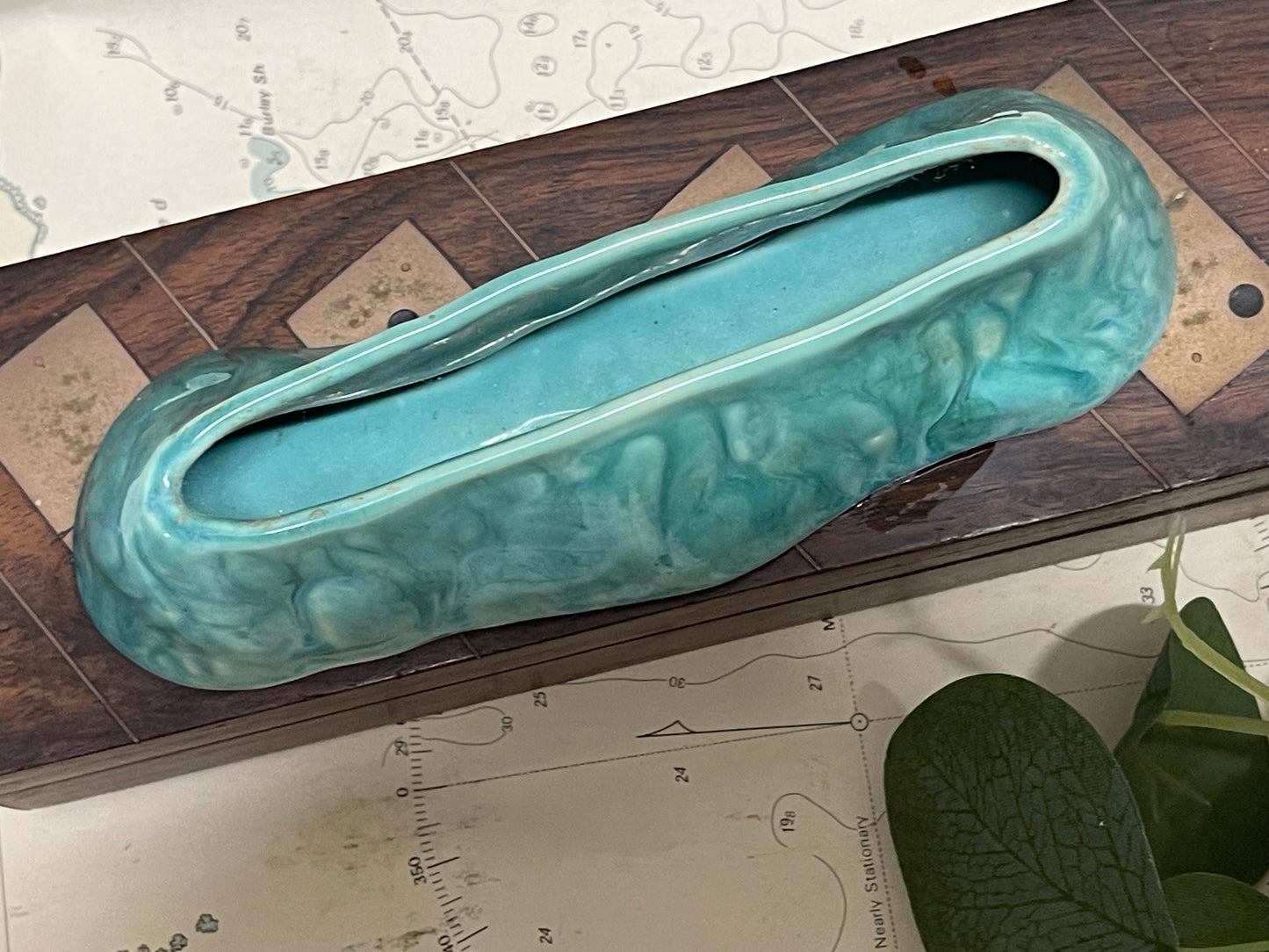 MCP Sydney Australian Pottery Trough Vase / Ikebana Planter Mid-Century Drip Glaze Ceramic – c.1960s–70s