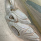 Vintage Iridescent Large Double Swan Mantel Clock – Mid-Century Ceramic – c.1950s–60s