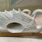 Vintage Iridescent Large Double Swan Mantel Clock – Mid-Century Ceramic – c.1950s–60s