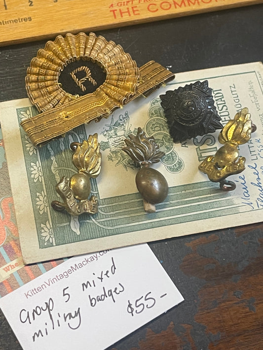 Vintage mixed military badges