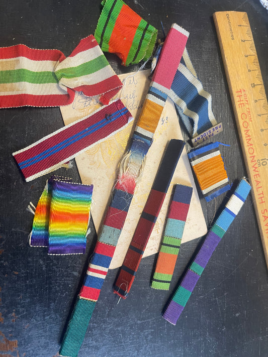 Vintage mixed military ribbons and bars