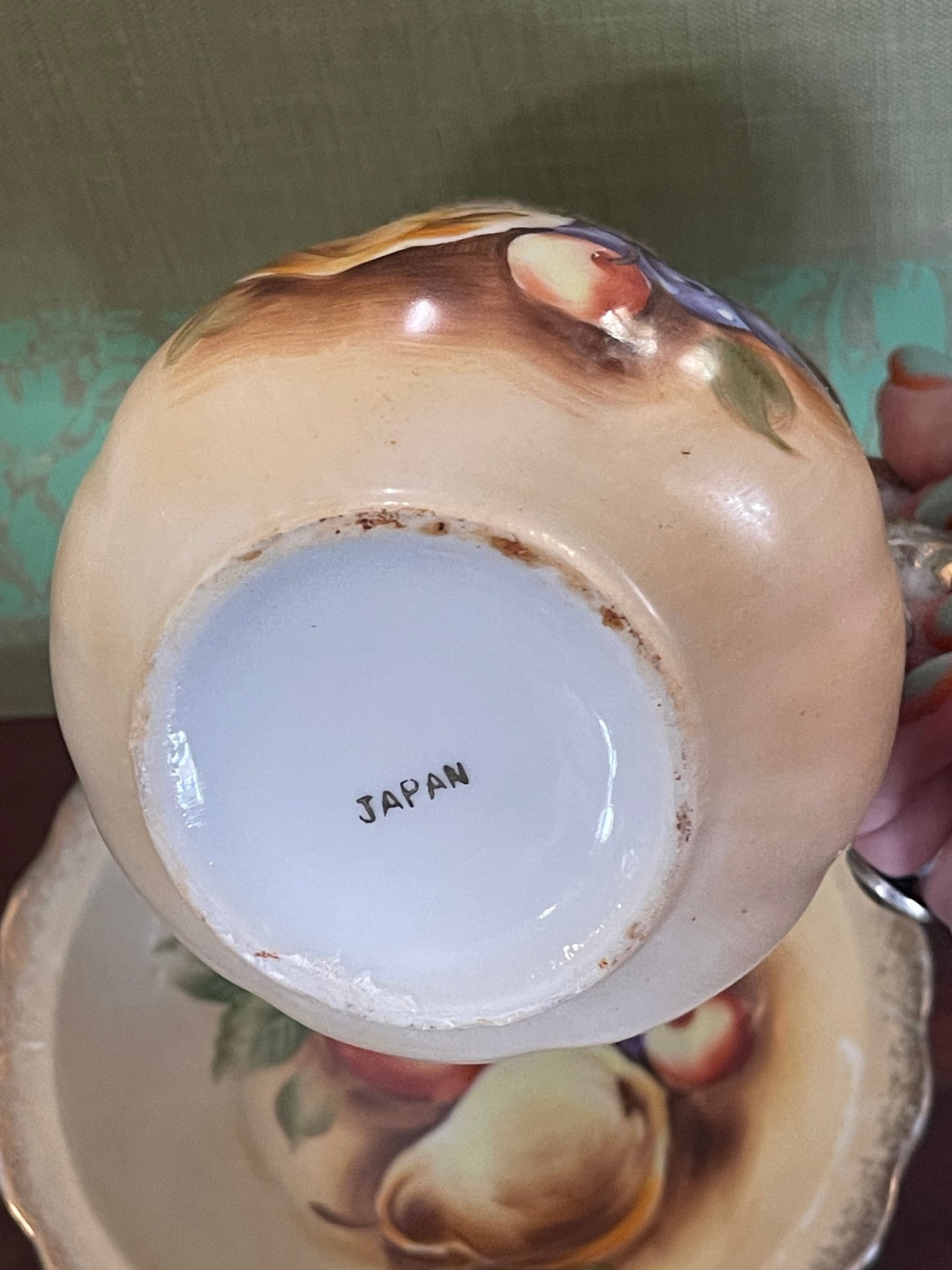 Vintage Japanese Hand-Painted Jug & Bowl Set (c.1950s–60s)