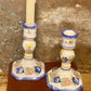 HB Quimper Faience pair of candlesticks – Hand-Painted in France