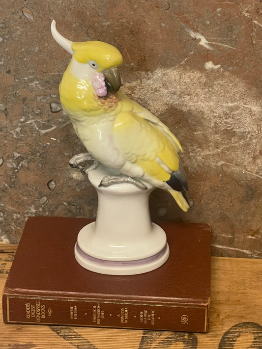 Vintage Porcelain Cockatoo Figurine – Carl Scheidig, Germany (1930s–50s)