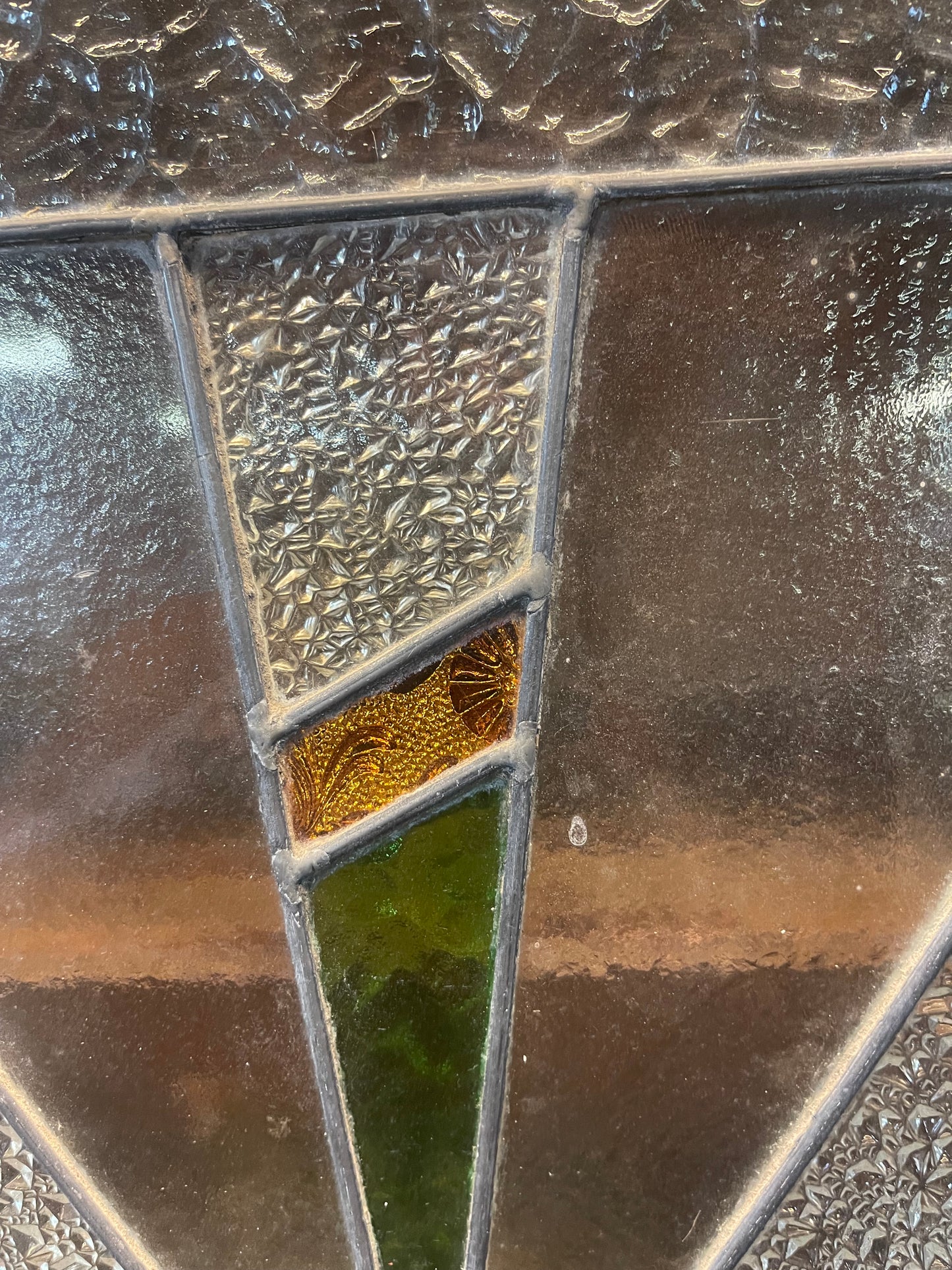 Vintage Art Deco Leadlight Kitchen Cupboard