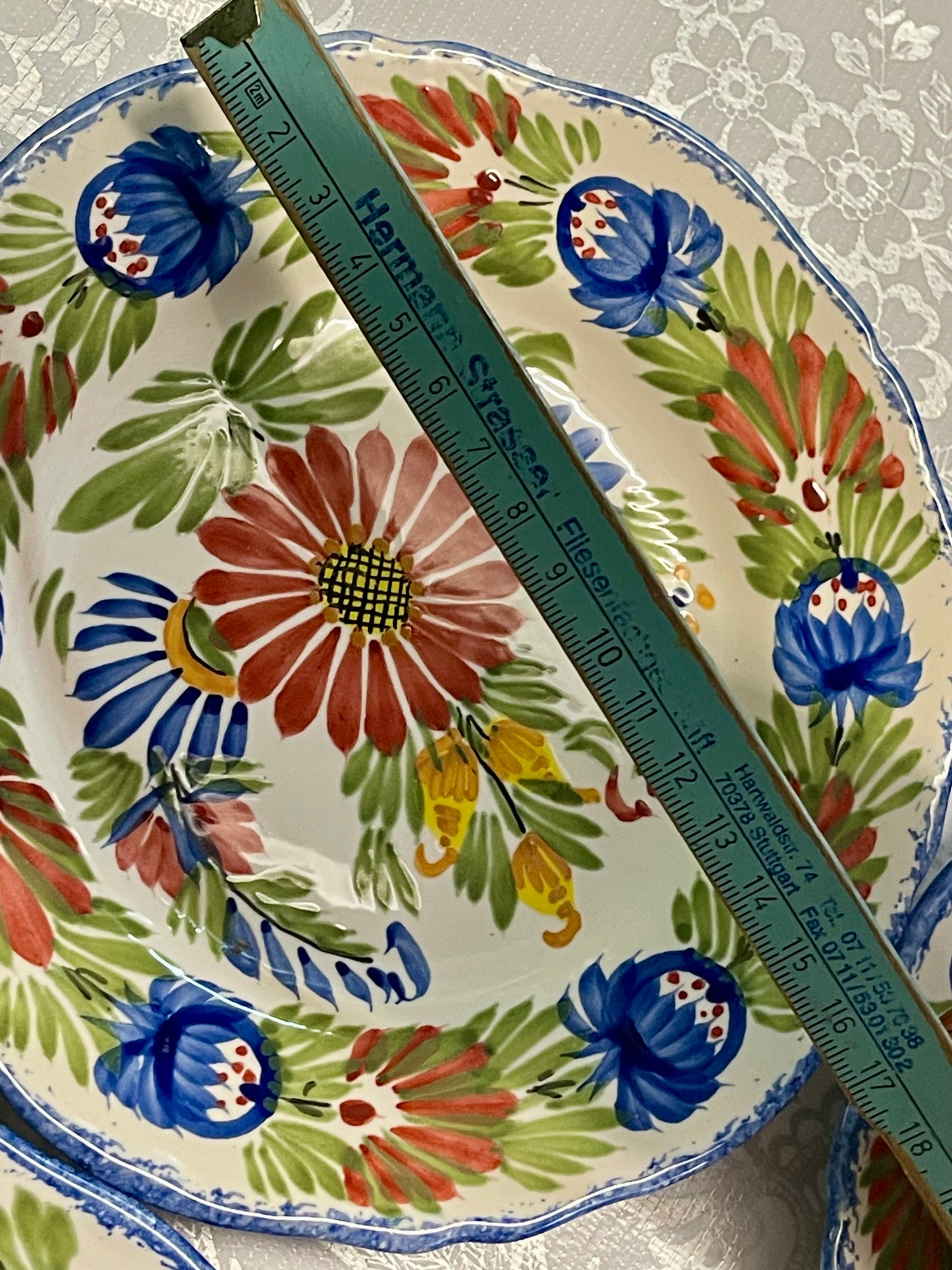 HB Quimper Faience Plate Set (4) – Hand-Painted in France