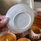 C.1930s Japanese Lustreware tea cups for four with sailing ships