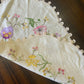 Vintage Hand-Embroidered Doily – Multicolour Florals with Crochet Edging