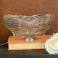 1930s Josef Inwald - Art Deco ribbed glass bowl with fish feet