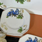 5 piece Sandwich Plate Set with blue birds by Victoria, Czechoslovakia c.1950s