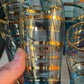 Mid-Century Aqua Blue Glass Lemonade Set with Gold Banding — 7 Piece Set